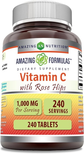 [BRSWK234BYIRE3DM] Formules étonnantes Vitamine C avec supplément de HIPS de Rose