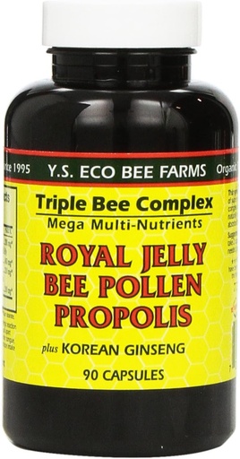 [BRSWIYQGAJ7GCCT4] YS Organic Farms: Royal Jelly Bee Pollen Propolis w/Ginseng 90 ct
