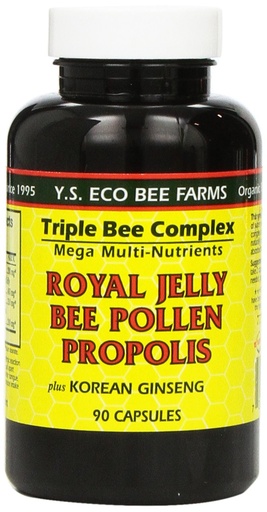 [BRSWIYQGAJ7GCCT4] YS Organic Farms: Royal Jelly Bee Pollen Propolis w/Ginseng 90 ct