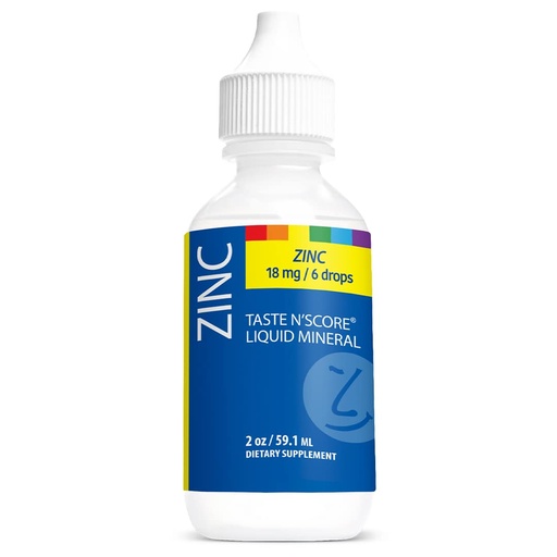 [BRSWIGQQBENGAG3O] Taste N' Score Zinc Liquid Ionic Mineral Supplement; 100% Pure; 18 mg; 118 Servings