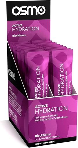 [BRSWYC37OEFQE2TU] Osmo Active Hydration Electrolyte Powder - Includes Sodium, Magnesium, Potassium, Carbs ' Vitamins, All Natural Ingredients, 3X Faster Hydration, Boosts Power ' Endurance - 20 Packets, Black Berry