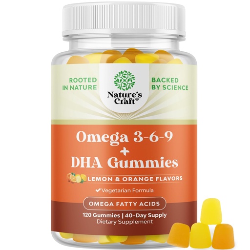 [BRSRM235BEGQIF37] Omega 3 Gummies for Adults - Vegetarian Omega 3 6 9 DHA Gummies for Brain Bone and Heart Health and Joint Support - Burpless Fish Free Plant Based Supplement Men Women - 120 Count
