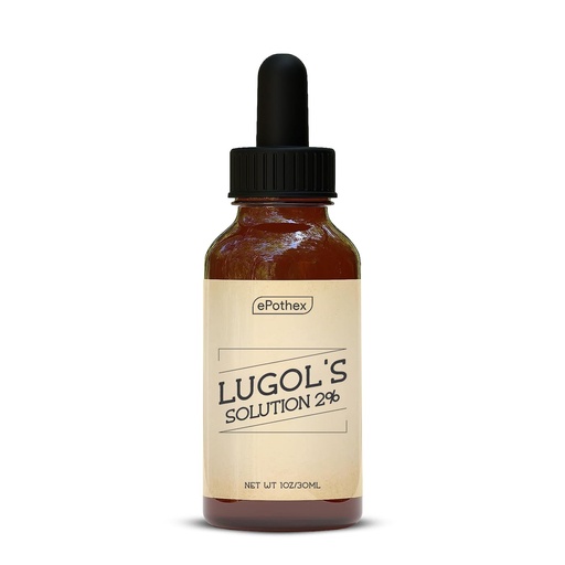 [BRSROEAKDMCWKHTJ] EPOTHEX Lugol's Solution 2% 1oz Glass Dropper Bottle. Contains Potassium Iodide and Iodine, 30ml