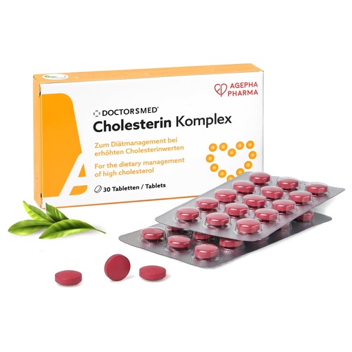 [BRSW2YYPC5YGOET5] Cholesterin Komplex | 30 Vegan Tablets | Supplement to Maintain Cholesterol Levels | Red Yeast Rice Extract with Monacolin K | Gluten-Free, Lactose-Free | Manufactured in Europe