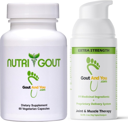 [BRSROHABAF5WMFLU] NutriGout Uric Acid Supplement and Extra Strength Joint Discomfort Relief Topical Cream