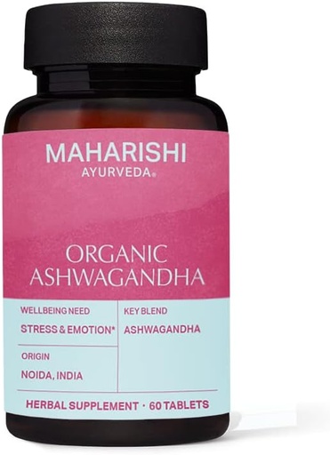 [BRSWIELYAYPWAFY5] Organic Ashwagandha | 60 Herbal Tablets - 500 mg ea. | Stress Management™ | Promotes Stamina & Energy
