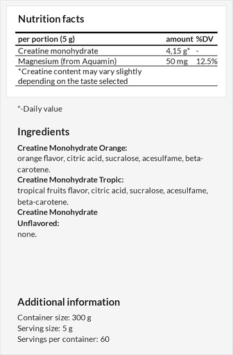[BRSROCYYOQMBUAAY] Creatine Powder 300g - Creatine Monohydrate 4150 mg with Magesium per Serving - 60 Servings per Pack - for High-Intensity Exercise Support - Watermelon Flavour - by MZ