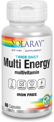 [BRSWIYT3OMAGIDTE] SOLARAY dues vegades Daily Energy Multivitamin, Iron Free Khyst Multi per a Imne i Energia Implementació de l' Energia No- GO, 120ct (30 Serv, 60 CT)