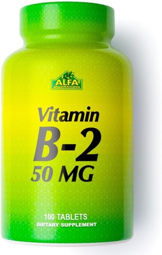 [BRSWIYYOBN5GEGQ5] ALFA VITAMINS Витамин B2 (Riboflavin) 50mg Добавки, Подкрепете производството на енергия, кожата, очите и когнитивните здраве, Non ГМО, Gluten Free, Хранителна добавка за ежедневно здраве и благополучие 100 таблетки