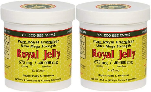 [BRSWG2YQBAORM3LJ] Y.S. Eco Bee Farms, (2 Pack) Royal Jelly, in Honey, 675 mg, 1.3 lbs (595 g)
