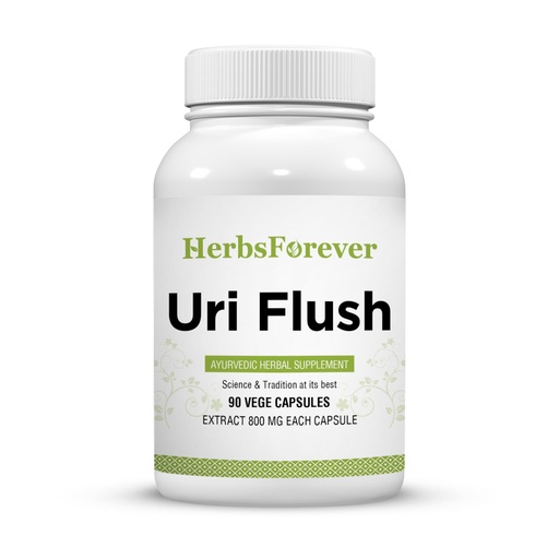 [BRSWIYIGAANAKFI3] Herbsforever Uri-Flush Capsules Ayurvedic Herbal Supplement Support Healthy Kidney Function and Urinary Tract Function 90 Vege Capsules 800 Mg Each