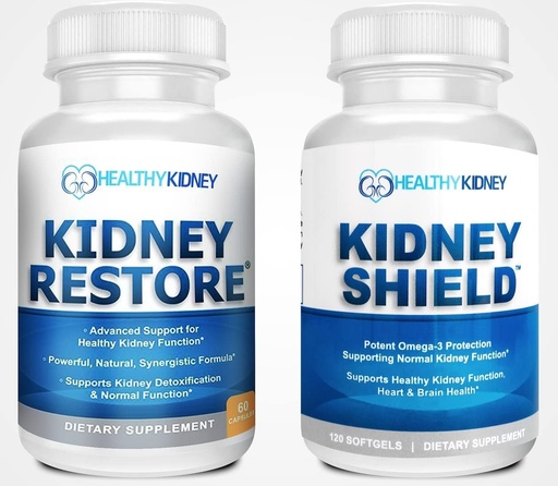[BRSRM23QDF5BYFDF] Kidney Restore & Kidney Shield 2-Pack Bundle for Kidney Cleanse, Support Kidney Function, Renal Health and More