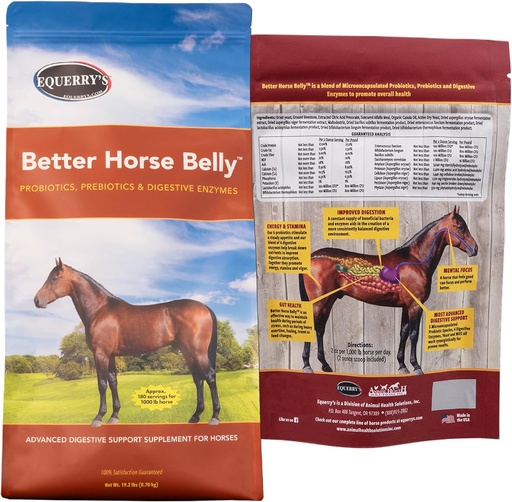 [BRSRAGDYPMCWKDLV] EQUERRY'S Better Horse Belly - Supplement with Gut Support | Probiotics with Prebiotics and Digestive Enzymes | for Colic, Digestive Upset - 19.2 LB