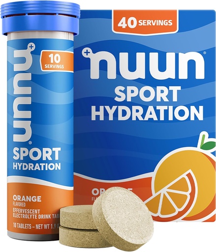 [BRSWK2QHDEBRAAY3] Nuun Sport: Electrolyte Drink Tablets, Orange, 10 Count (Pack of 4)