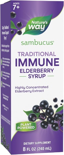 [BRSWIYYMPMHBW33K] Nature's Way Sambucus Elderberry Traditional Immune Syrup, Highly Interd Black Elderberry Extract, Traditional Immune Support*, Delicious Berry Flavored, 8 Fl Oz (Pazarlama Mayıs Vary)