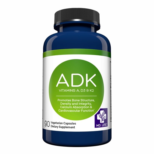 [BRSWGFAYCV6WG3L2] MD. Life ADK Vitamin Supplement, Vitamin D3 K2 and A, 30 Capsules, Non-GMO | High Potency Complex - Bone and Heart Health Support - Doctor Designed - Made in the USA - Gluten Free, Vegetarian
