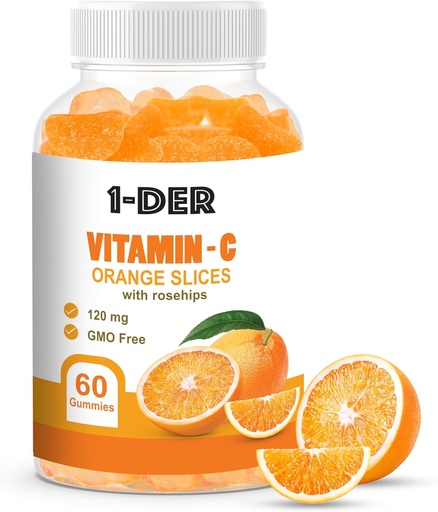 [BRSROBAKOIFBS333] Vitamin C Gummies 120mg - Immune Support Supplement | Orange Flavored Gummies | Boost Energy and Well-Being | Non-GMO, Gluten-Free Daily Health Supplements | 60 Count