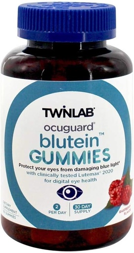 [BRSWGAYYOBYA4YLA] Twinlab Lutein Ocuguard Blutein Adult Gummies | 60 Count | Contains Zeaxanthin & Lutein for Blue Light Proteciton | Eye Vitamins