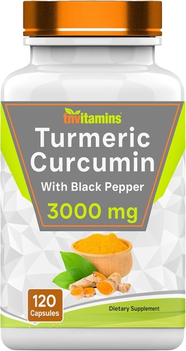 [BRSW2H36BUBWADLU] tnvitamins Curcumine curcumine gélules avec poivre noir de 3000 MG - 120 Capsules de l'Extra Strength Golden Curcumine Supplément de l'Extra Strength Turmeric Curcumine