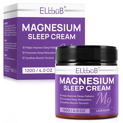 [BRSRAHQHOIIQME33] Magnesium Cream for Sleep - Enriched with Almond Oil, Lavender, and Vitamin E for Deep Relaxation - Natural Magnesium Lotion for Skin Nourishment and Quick Absorption - Lavender