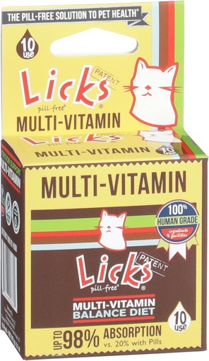 [BRSWIAIFAEDWCDD2] Licks Pill-Free Cat Multivitamin - Cat Supplement with Vitamin C, D, and Calcium - Multivitamin Pet Supplies - Gel Packets - 10 Use