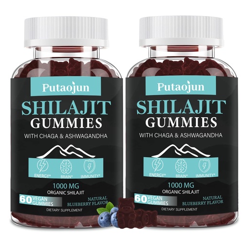 [BRSRAYYLCF5GODLB] Shilajit Gummies for man & Woman. Himalayan Gold Shilajit Gummies. 3rd Party Tested.1000mg Pure Shilajit, 200mg Ashwagandha, 200mg Chaga,100mg Ginseng,100mg Saw Palmatto, 60mg Black Seed Oil