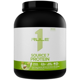 Rule 1 Proteins Source 7 Protein – Decadent Flavor, Velvety Smooth Texture, 22g Anytime Protein, and 10g Naturally Occurring EAAs Per Serving from 7 Premium Sources (4 Pounds, Pistachio Ice Cream)