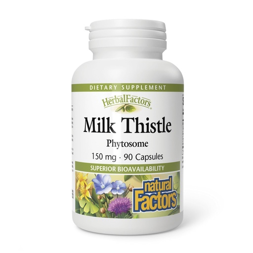 [BRSWIYD6AIAAE3Y3] HerbalFactors by Natural Factors, Milk Thistle Phytosome, Promotes Healthy Liver Function with Dandelion and Turmeric, 90 capsules (90 servings)