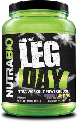 [BRSWYCY2PNYWEE3O] NutraBio Leg Day Intra Workout Powder – Advanced Carb Supplement with Cluster Dextrin &amp; Electrolytes – Carb Powder with EAAs/BCAAs – Cyclic Dextrin for Performance – Blueberry Lemonade, 20 Servings