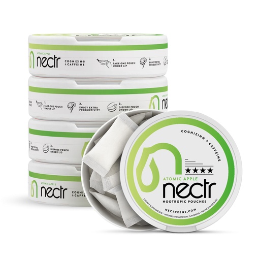 [BRSROAY5BEBGOYLJ] Nectr Energy Nootropic Pouches – Atomic Apple Flavored, Caffeine Pouches with Cognizin® Citicoline. Sugar-Free Brain Treats. Smooth, Sustained Focus & Energy Supplement - 1 Puck of 16pcs