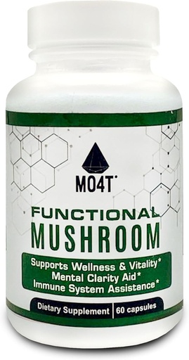 [BRSROZQZCIIR6F3H] Functional Mushroom Shiitake, Lions Mane, Maitake, Chaga- Vitality, Clarity & Immune Assistance - 60 Capsules