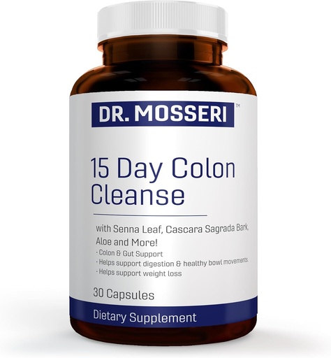 [BRSRAEAOBEMBO2DH] 15- Day Colon Cleanse & Detox for Weight Loss, Gut Health, Disease & Bowel Support - łagodzi zaparcia, Bloating & Supports Metabolizm - z Senna Leaf, Aloe & Pyllium Husk.