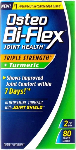 [BRSWGZD2AAPBYADU] Osteo Bi-Flex Triple Strength + Turmeric, 80 Count (Pack of 2)