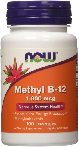 [BRSWIZQRCQFRUALU] Metyl B- 12, 1000mcg, 100 LOZ by Now Foods (Opakowanie po 2)