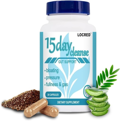 [BRSRAEABOAHGGCIU] 15 Day Cleanse Capsule,Colon Cleanse Detox e Gut Health for Women & Men, con Senna, Cascara Sagrada e Psyllium Husk, 30 cápsulas