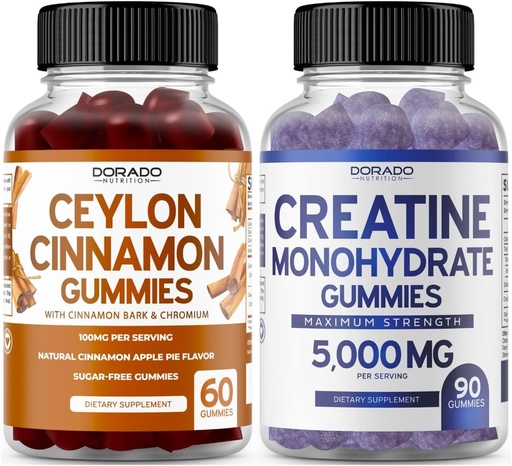 [BRSRAFL2BENBMF3B] Ceylon Cinnamon (60 Count) - Berberine & Ginseng for Digestion Overall Wellness Support and Creatine Monohydrate (90 Gummies) Delicious Blue Raspberry Chews Flavored Supplement - Non GMO & Made in USA
