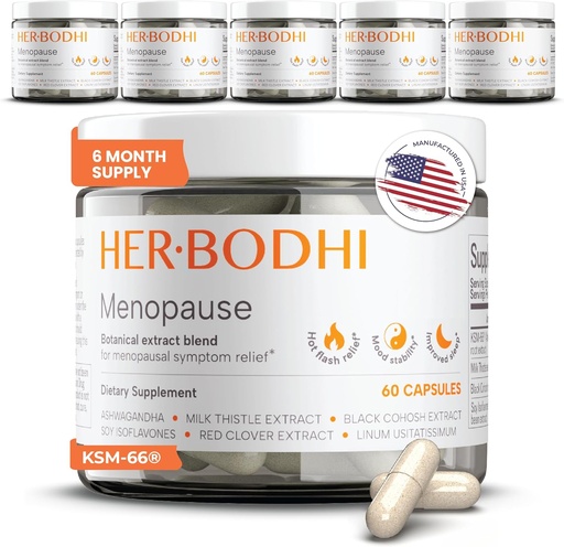 [BRSRAAT4A56G2DQ2] Meno- Menopause Hormonal Balance for Women, Estrogen Soy Isoflavones Menopause Supplement for Women, Ashwagandha, Black Cohosh Hot Flashes Menopause Relief, Night Sweats Relief 360Caps