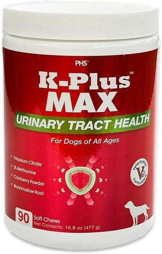 [BRSRAFADCEBA2HQZ] Mastigação suave da saúde do trato urinário para cães – Cranberry + DL-Metionina + Citrato de potássio – Suporta Bladder & Rim, pH equilíbrio, ITU & prevenção de pedra da bexiga – Made in USA - 90 Easy-to-Feed Chews