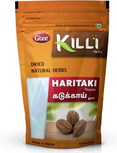 [BRSWGFALPN6WGDYV] KILLI Haritaki, 124; Kadukkai, 124; Myrobalan, 124; Karakkaya, 124; Terminalia chebula, 124; Harad Powder, 100g