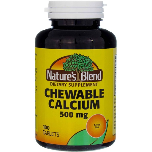 [BRSWIZQCCQAGODLC] Nature's Blend Calcium Chewable Bavarian Cream 500 mg 100 Tabs