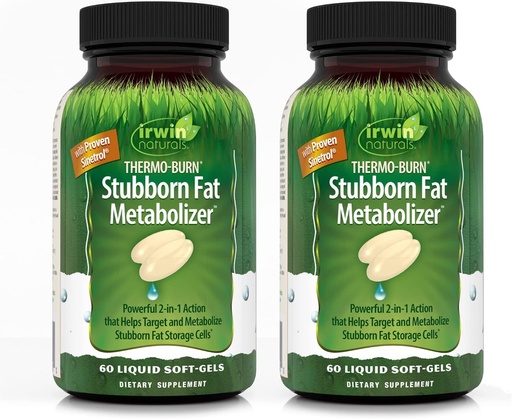 [BRSRMYL5PJ7G22DV] Irwin Naturals Thermo-Burn Stubborn Fat Metabolizer - 60 Liquid Soft-Gels - 2 Pack