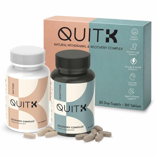 [BRSRAFA3BV4GY2TL] Withdrawal and Detox Support – QuitK Recovery Complex – Sleep, Energy, Stress, Mood, & Craving Support – Daily Supplement - Magnesium Glycinate, Ashwagandha, GABA, L-Theanine, Agmatine & More