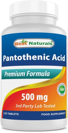 [BRSWYCQYDNYQYALA] Best Naturals Pantothenic Acid 500 mg 120 Tablets
