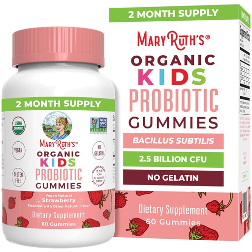 [BRSWYBT7BV5BAETU] MaryRuth Organics Kids Probiotics for Digestive Health | USDA Probiotic Gummies | 2 Month Supply | Kids Probiotics | Immune Support | Gut Health Supplement | Vegan | Non-GMO | Gluten Free | 60 Count