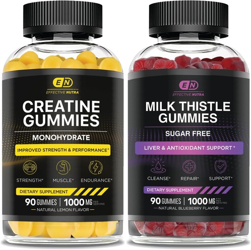 [BRSROBT7O4CRE2TK] ΑΠΟΤΕΛΕΣΜΑ NUTRA Creatine Monohydrate Gummies 90ct & Γάλα χωρίς ζάχαρη Γαϊδουράγκαθο Gummies 90ct