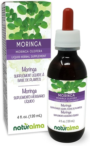 [BRSRMYYEAV6QYFDF] Naturalma Moringa (Moringa oleifera o Moringa Aptera) Leaf Alcohol-Free Tincture - 4 fl oz Liquid Extract in Drops - Herbal Supplement - Vegan