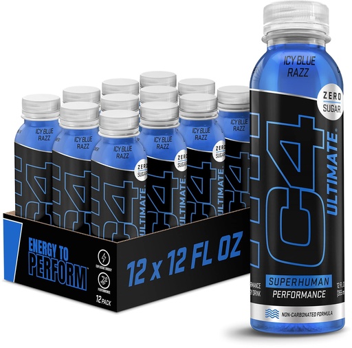 [BRSW2Y35DIARS332] C4 Ultimate Non-Carbonated Zero Sugar Energy Drink, Pre Workout Drink + Beta Alanine, 12 Fl Oz (Pack of 12)