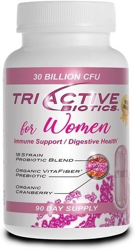 [BRSROCYPCJ7GKETX] Essential Source Triactive Biotics for Women - Probiootit naisille 18 kanta, Organic VitaFiber Prebiootti & Cranberry Ruoansulatuskanavan tuki, immuuni puolustus, virtsa, emätin terveys - 90 kapselia