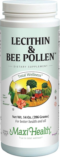 [BRSWIYAKCUOQYET6] Maxi Health Lecithin " Bee Pollen - Brain, Energy and Digestion Support - 14 Oz Powder - Kosher