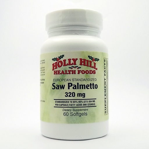 [BRSWGZTRBAFGYE3X] Holly Hill Health Foods, European Standardized Saw Palmetto 320 MG, 60 Softgels